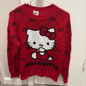Hello Kitty Red and Black Crew Neck Sweater